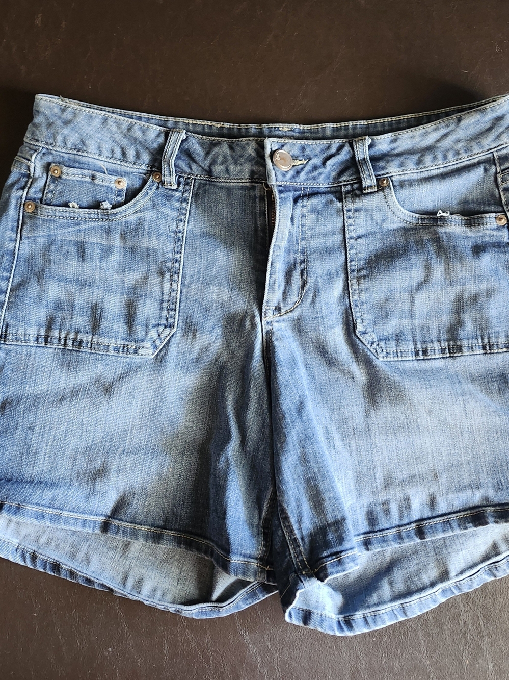 Lane Bryant Light Blue Denim Shorts with Front Patch Pockets
